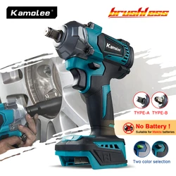 【1200N.m】Kamolee High Torque Brushless Electric Impact Wrench 1/2 Inch Power Tools Compatible With Makita 18V Battery