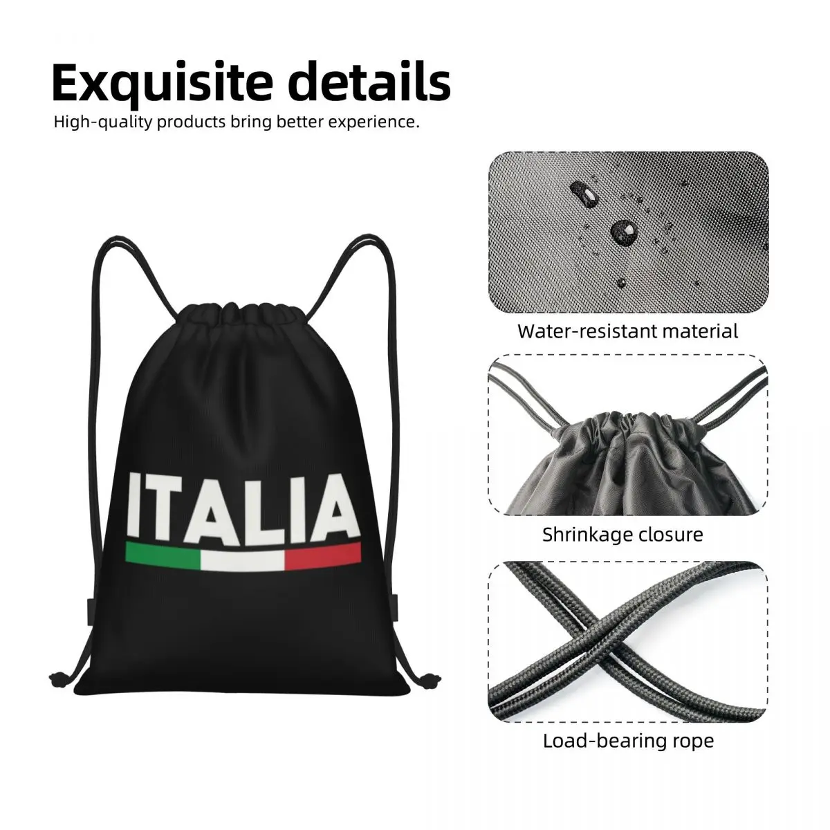 Custom Flag Of Italy Drawstring Bag for Training Yoga Backpacks Men Women Italian Patriotic Sports Gym Sackpack