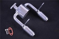 Double pipes exhaust pipe for 2 stroke engine of 1:5 HPI KM ROVAN BAJA
