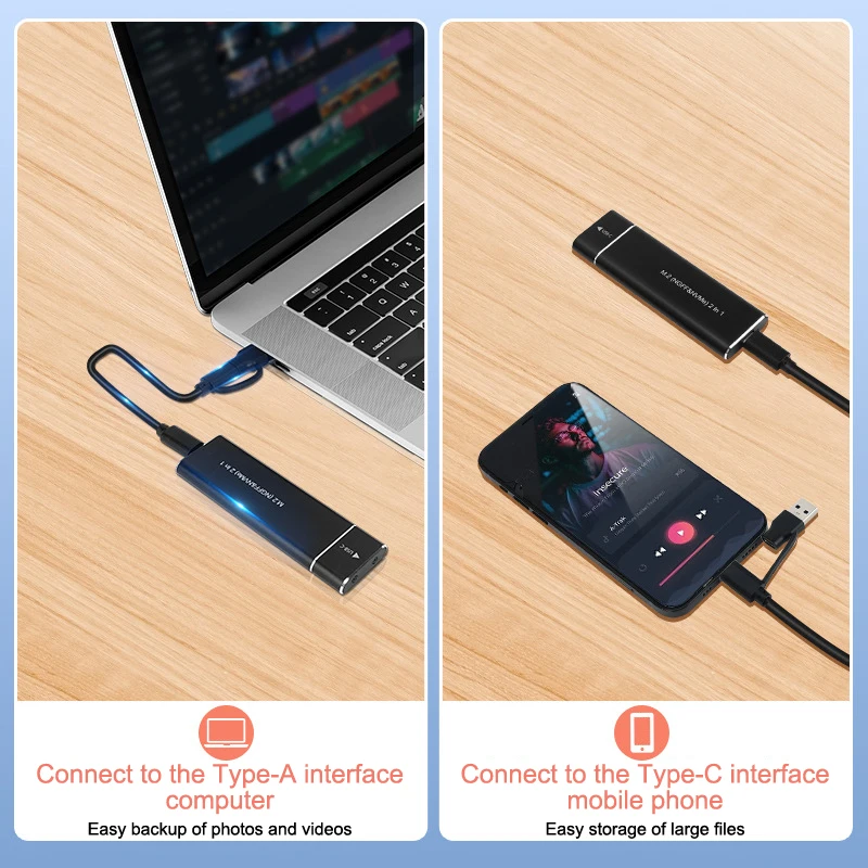 1 Stück 3.1 Dual Protocol NVME/NGFF SATA SSD Typ-C 3.1 Disk Tool Free M.6 Festplattenbox M.2 SSD-Gehäuse Eingebauter Metall-Kühlkörper