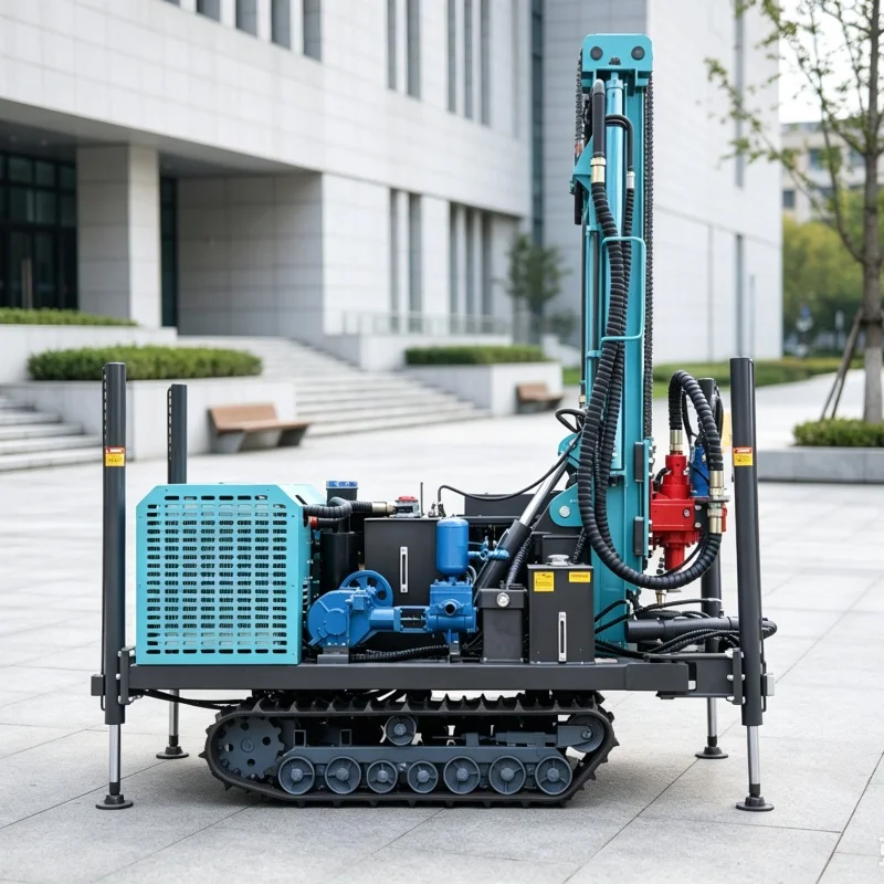Customized Small Full‑hydraulic Crawler Water Well Drilling Rig,Water‑air Dual‑use for Farmland & Orchard Deep‑well Water Intake
