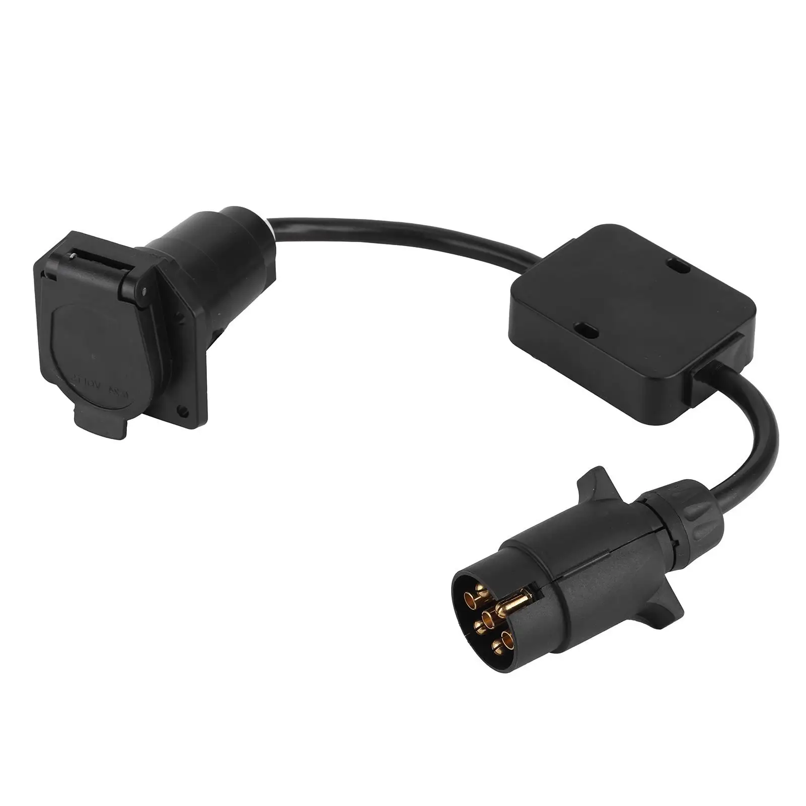 Trailer Connector Light Cable Converter Conversion Adaptor European 7-Pin to American 7 Way Plug Plastic