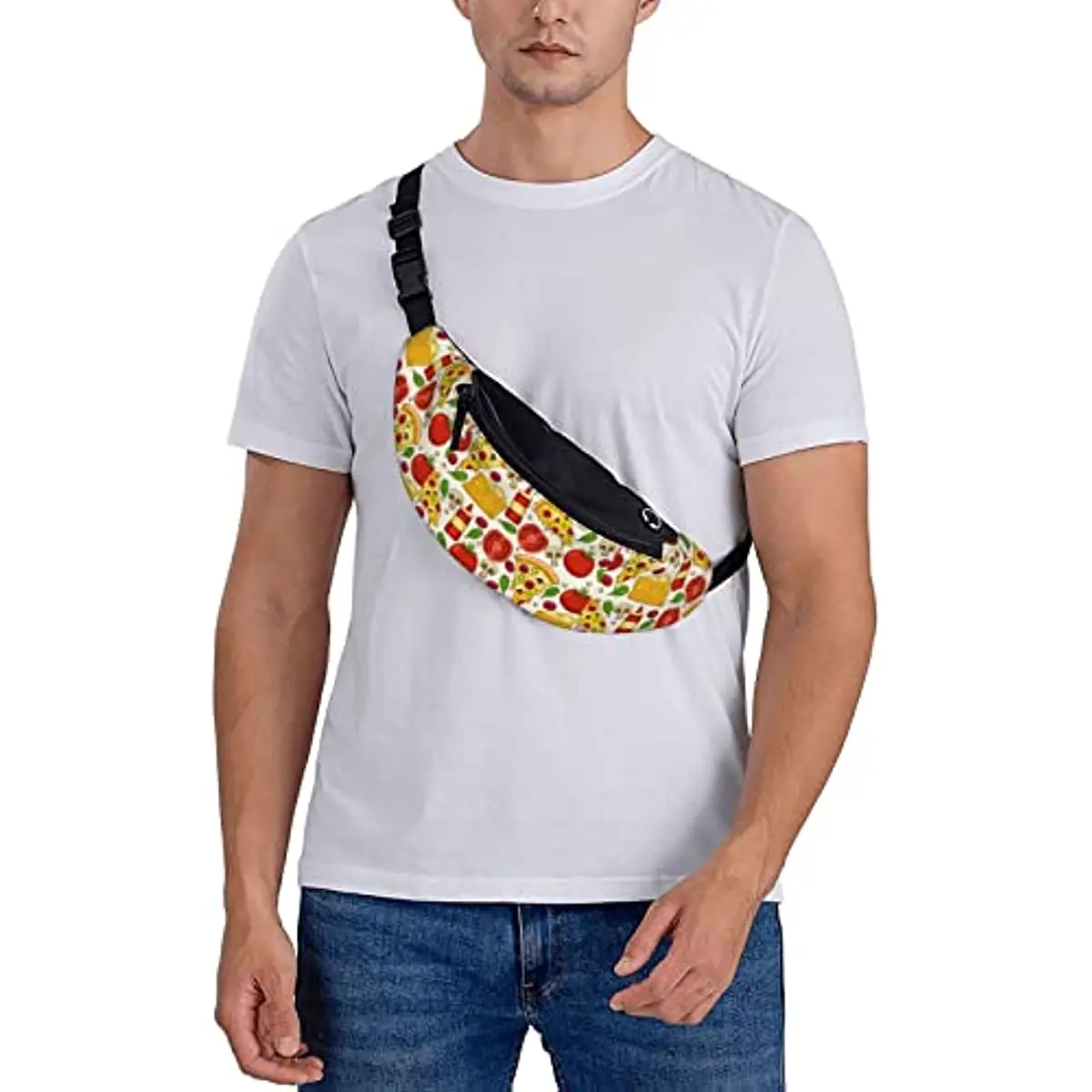 Mulheres Homens Pizza Alça Ajustável Fanny Packs Bum Cintura Saco Casual Unisex Poliéster Simples Mochila Outdoor Running