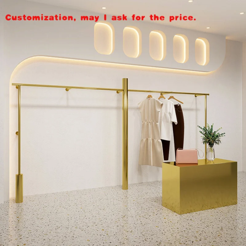 

на заказ.Магазин розничной одежды. Металлическая витрина для одежды. Свадебные платья. Настраиваемая стойка для роскошной одежды на заказ.