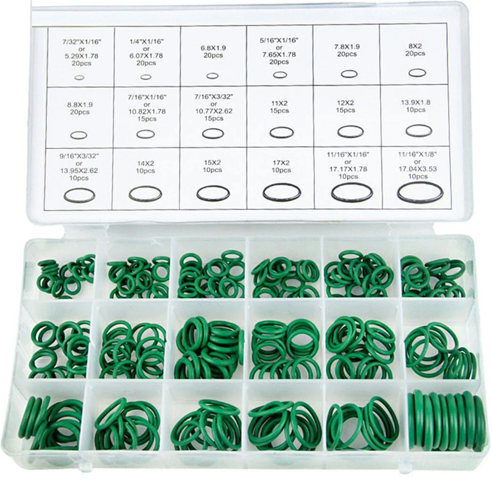 HNBR 270PCS/set Car Auto Repair Tools Rubber Air Conditioning O Rings Car Air Conditioner Refrigerant Ring Sets Car Accessories