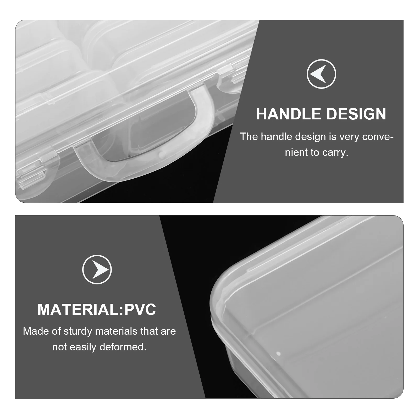 1Set Plastic Storage Box with Lid Large Capacity Jewelry Organizer Multi Section Transparent Compartment Storage Organizer Box