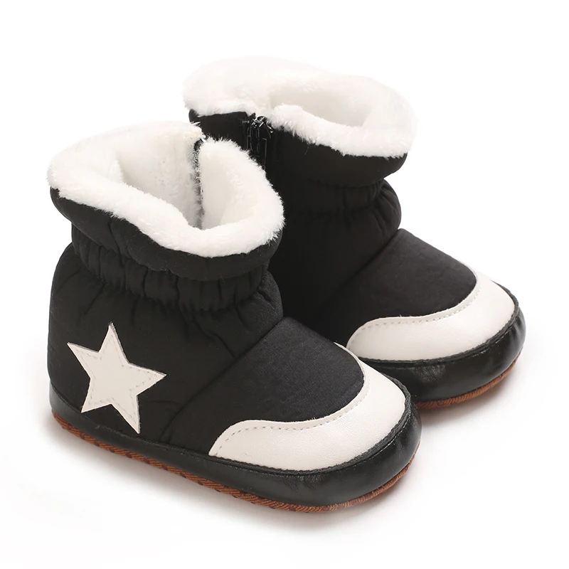 Newborn Baby Girl Winter Booties Plush Lined Snow Boots Soft-Soled Warm Cute First Walkers 0-18 Months Baby Shoes