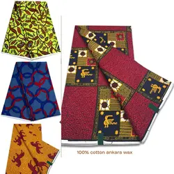 Tela de encaje de cera Ankara nigeriana para mujer, 100% algodón, alta calidad, lujo, africano, rico, 6 yardas