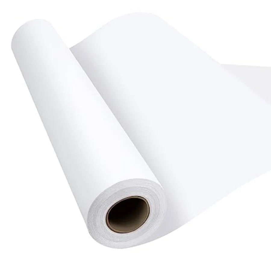 Craft Paper Roll 15''×354'', Industrial-Grade Kraft Paper Roll, White Easel Paper Roll for for Moving, Gift Wrapping, Wall Art,