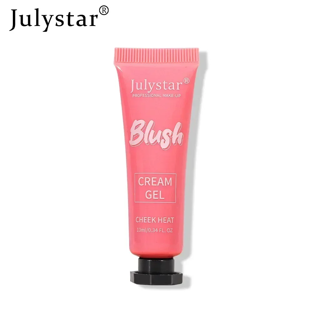 Julystar 6-Farben-Rouge-Creme-Gel, schimmernd, natürliche Farbe, multifunktionaler Rouge, wasserfest, langlebig, Lidschatten, matt, Lipgloss, 10 ml