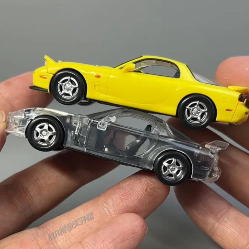 Bandai 1/64 Scale Luminous Mechanical Rx-7 Miniature Car Model Desktop Ornament Gashapon Collectible Gift For Hobbyists