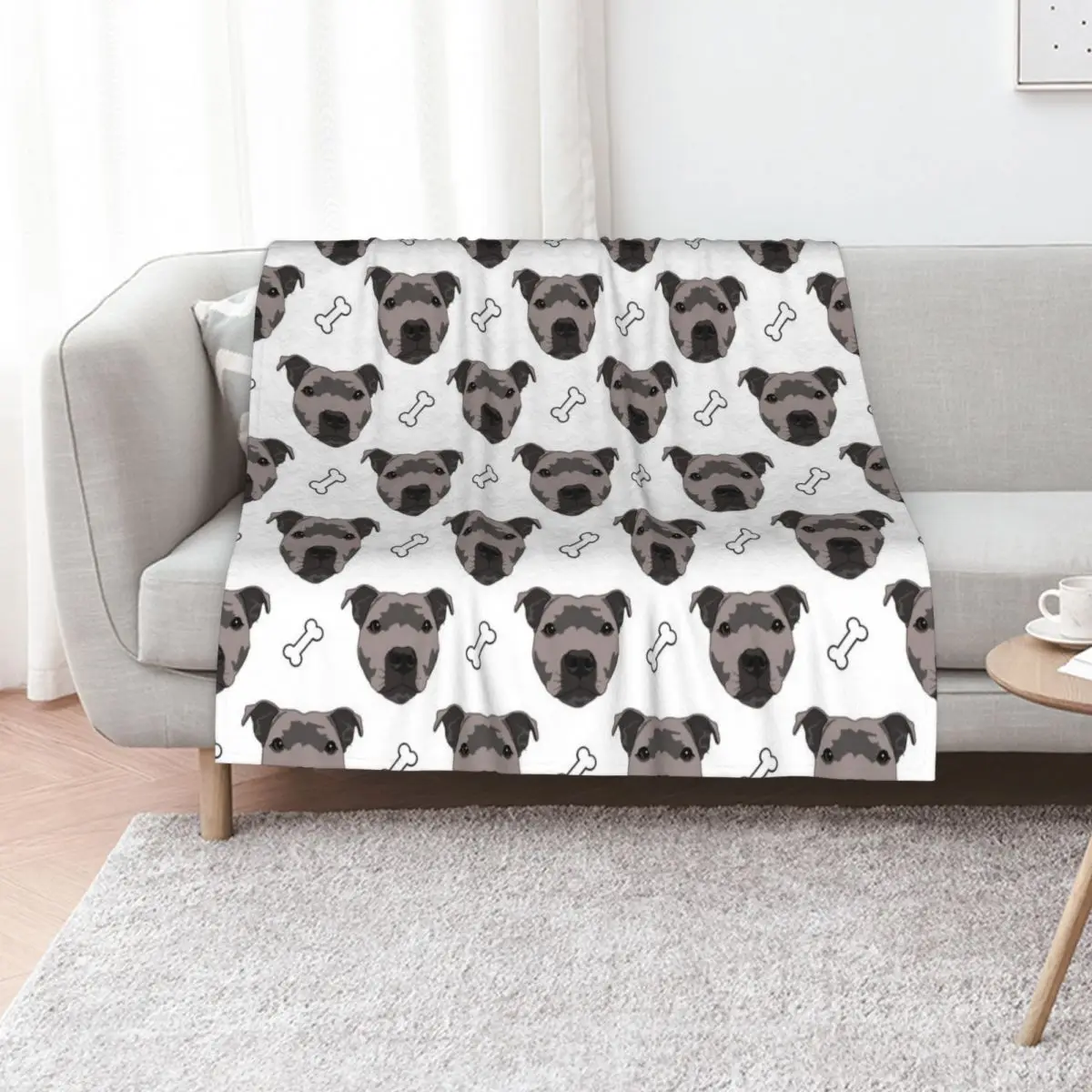 Flo The Staffie Throw Blanket anime for winter Plush Blankets For Sofas manga Bed Blankets