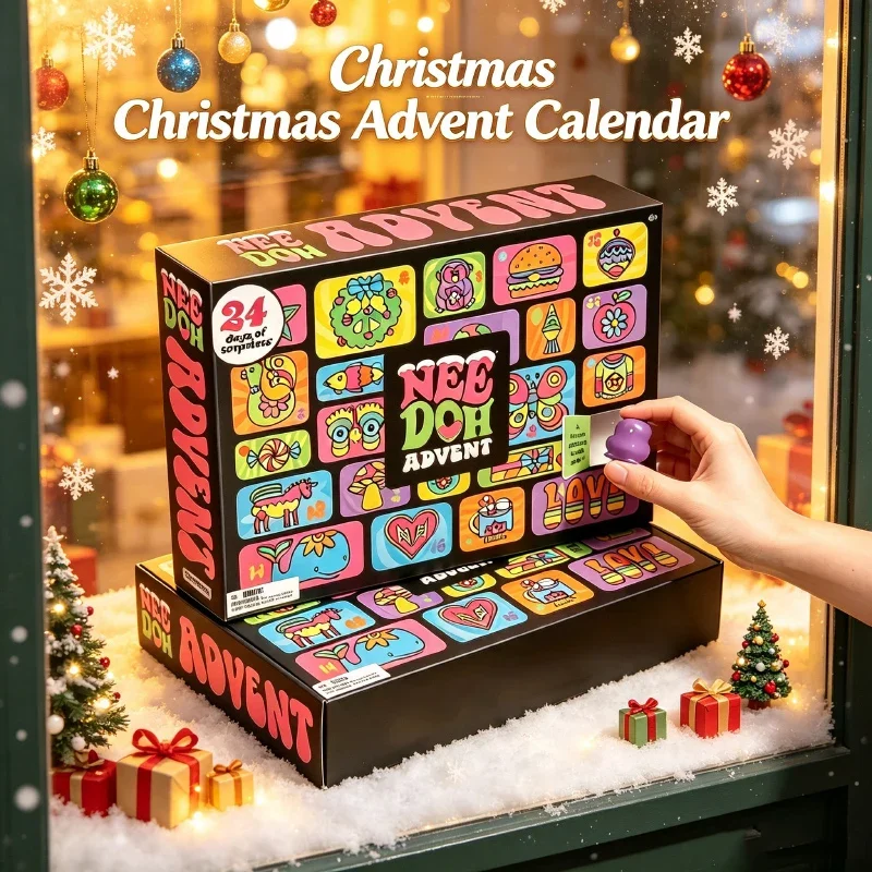 2026 NeeDoh Advent Calendar 13/24Pcs Fidget Dolls 24‑Day Christmas Countdown Surprise Box Soft Squishy Stress Relief Sensory Toy