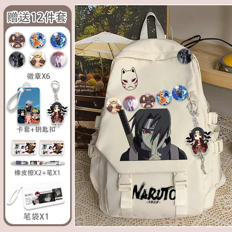 Naruto New Cartoon Student Schoolbag Casual and Lightweight Shoulder Pad Large Capacity Waterproof Stain Resistant Backpack