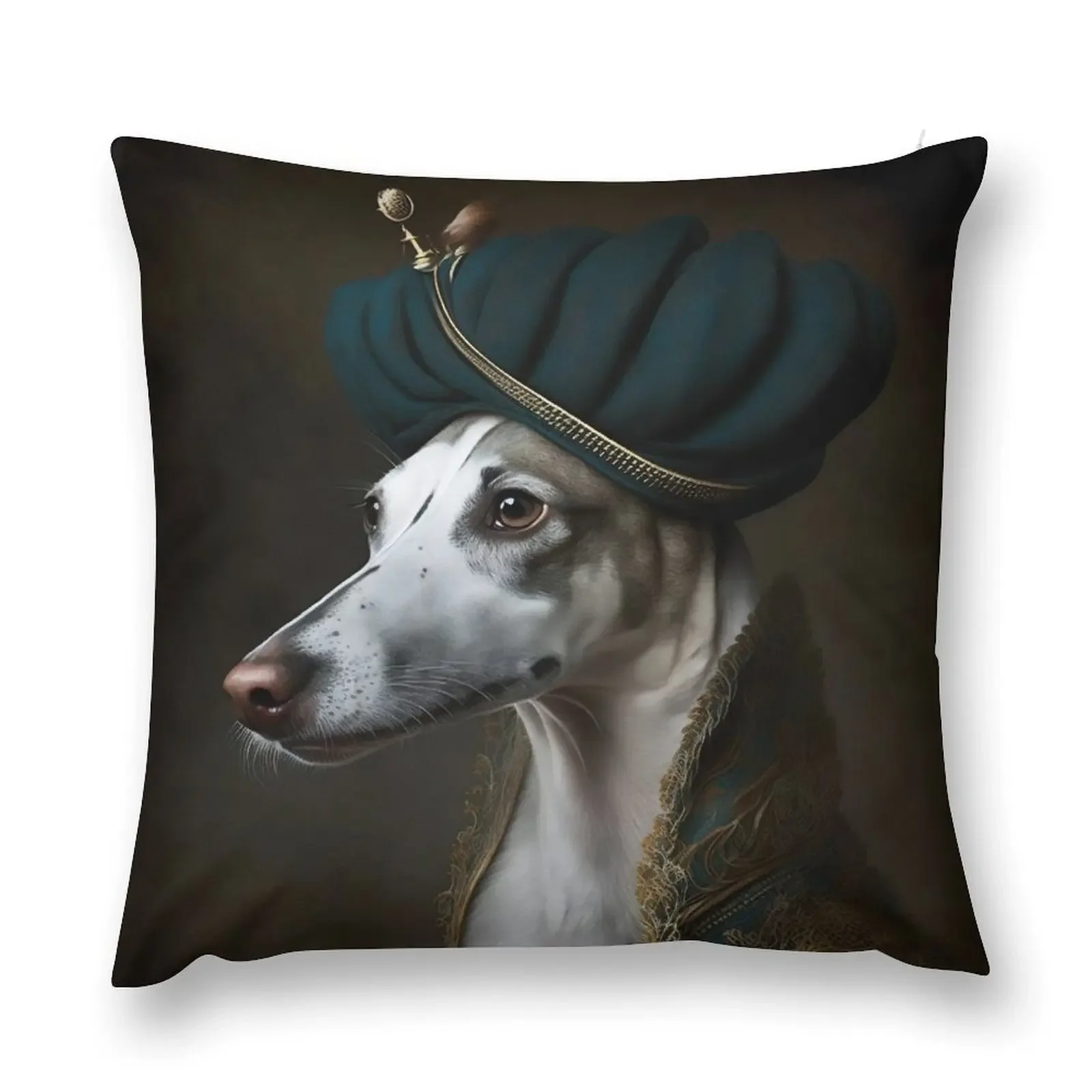 Whippet in Regal Clothes Throw Pillow Christmas Covers For Cushions Christmas Pillows Decorative Cushions For Living Room pillow