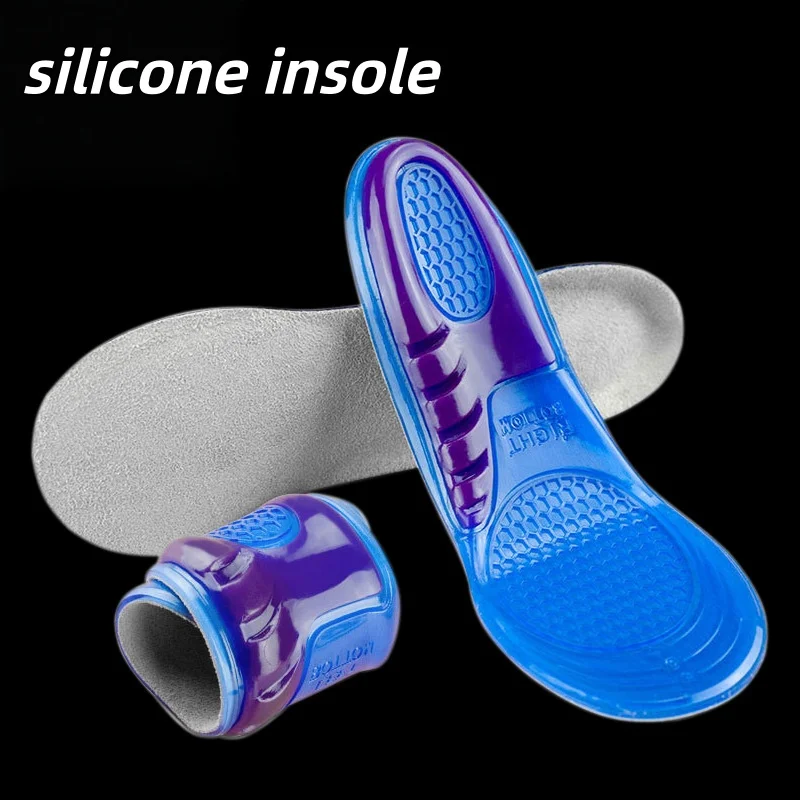 

1Pair Gel Shoe Insoles Men Woman Soft Non Slip Silicone Insole Comfort Shock-absorbing Shoe Sole plantillas de gel de silicona