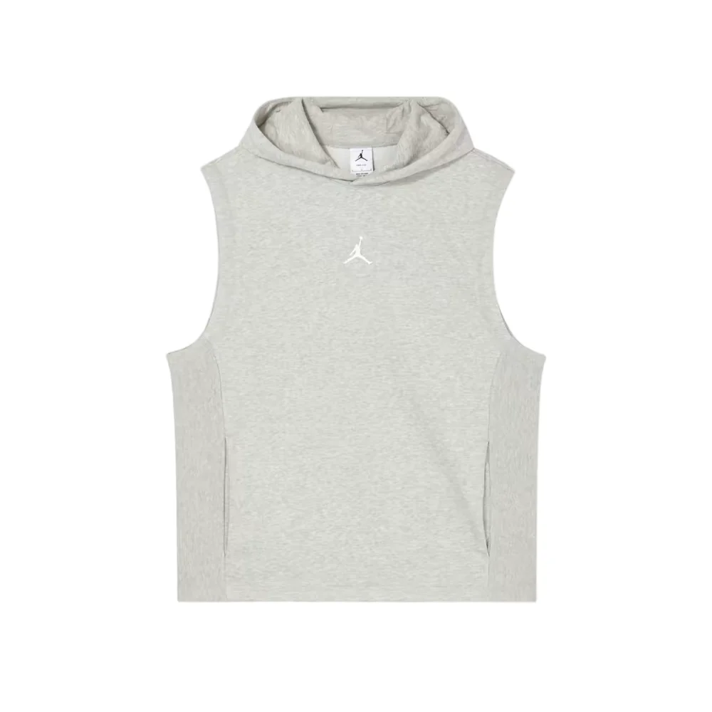 Nike Jordan Dri-FIT Sport Solid-Color Breathable Quick-Dry Knit Hooded Sleeveless T-Shirt for Men, Hemp Gray DZ0572-050