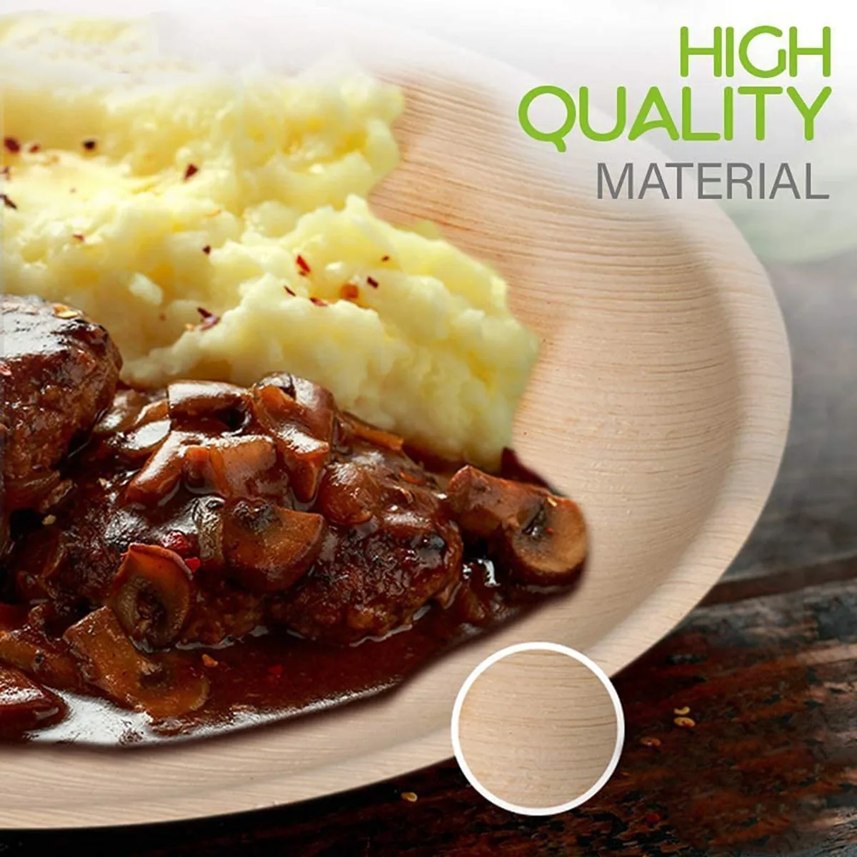 N89R أطباق أوراق النخيل القابلة للتحلل البيولوجي والقابل للتصرف، متينة وآمنة للاستخدام في الميكروويف والفرن (20، 8 بوصة لوحات مستديرة)