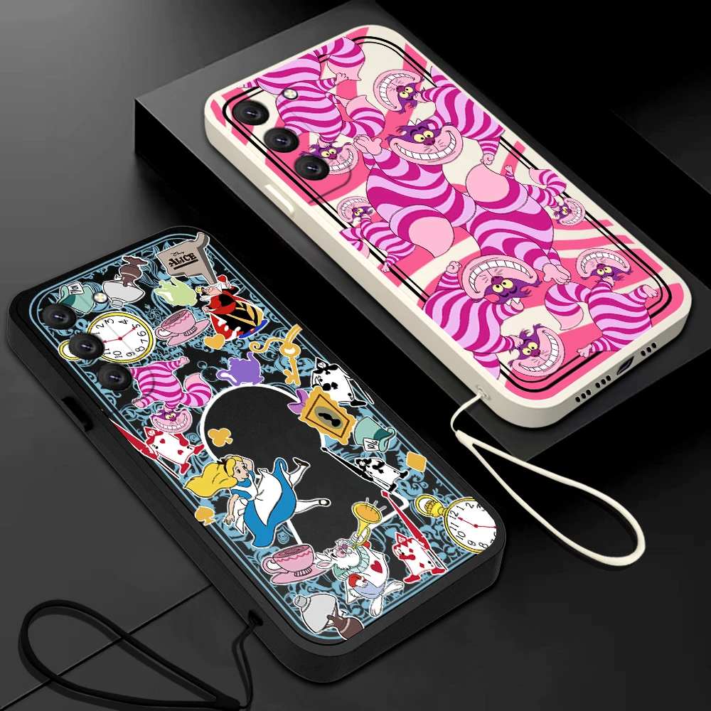 Movie Alice in Wonderland Case For Samsung A73 A72 A71 A54 A53 A52 A51 A25 A24 A23 A15 A14 A13 A05S 4G 5G Cover With Hand Strap