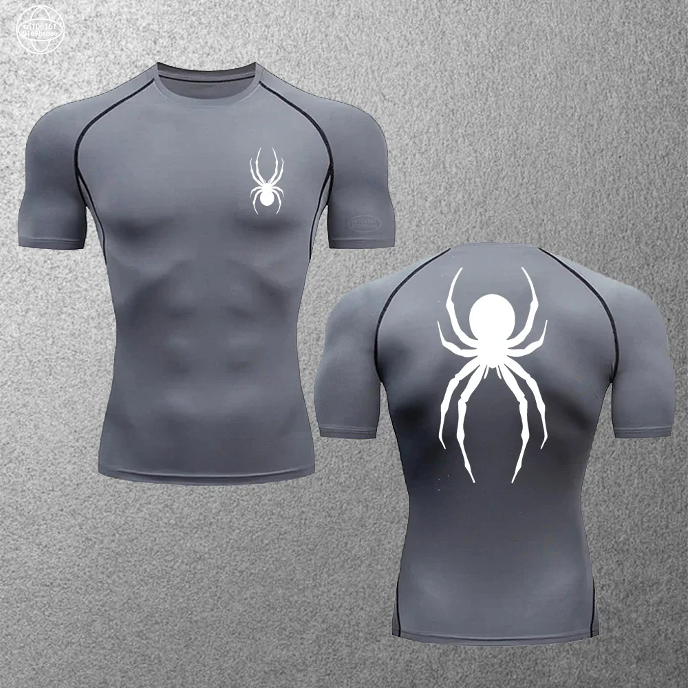 قميص ضغط مرن للرجال ، تي شيرت ضيق جيد التهوية ، ملابس رياضية سريعة الجفاف ، توب جري ، كاجوال ، الصيف ، ، ، ، من من