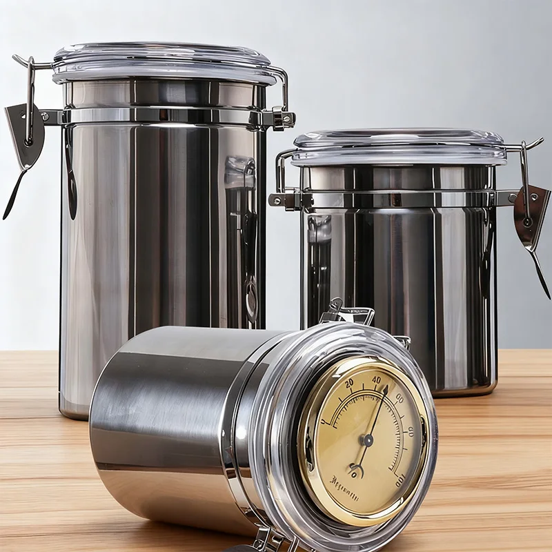 

Tobacco Box Humidor Humidifier Cigar Humidor Jar Tobacco Sealed Can Pipes Smoking Accessories coffee Box Travel Stainless Steel