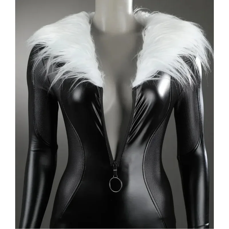 여성 고양이 펠리시아 코스프레 의상 가죽 점프수트 벨트 풀 세트 및 개별 아이템 할로윈 의상 맞춤 제작 sk;m1