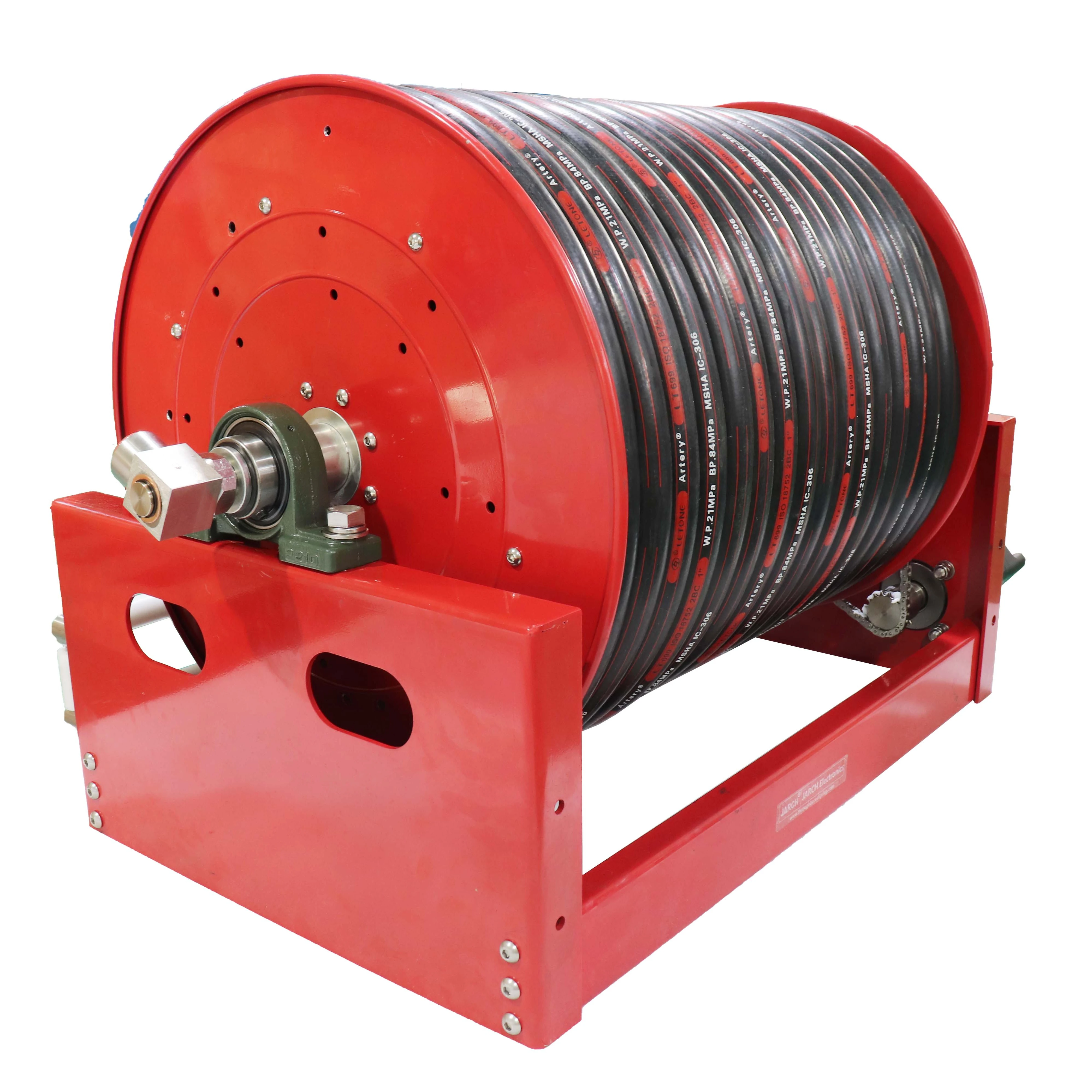 Motor Auto Retractable High Pressure Oil Sewer Water Hydraulic Hose Reel With 1/2inch 1inch Nozzle