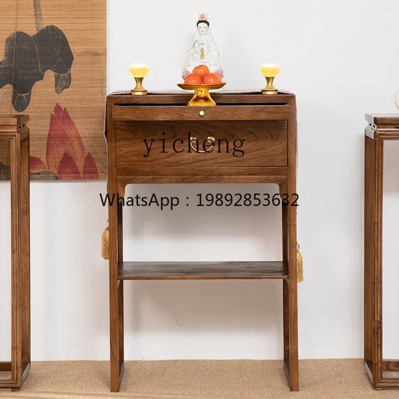 

solid wood small table incense case household simple Buddhist platform new Chinese living room shrine shrine