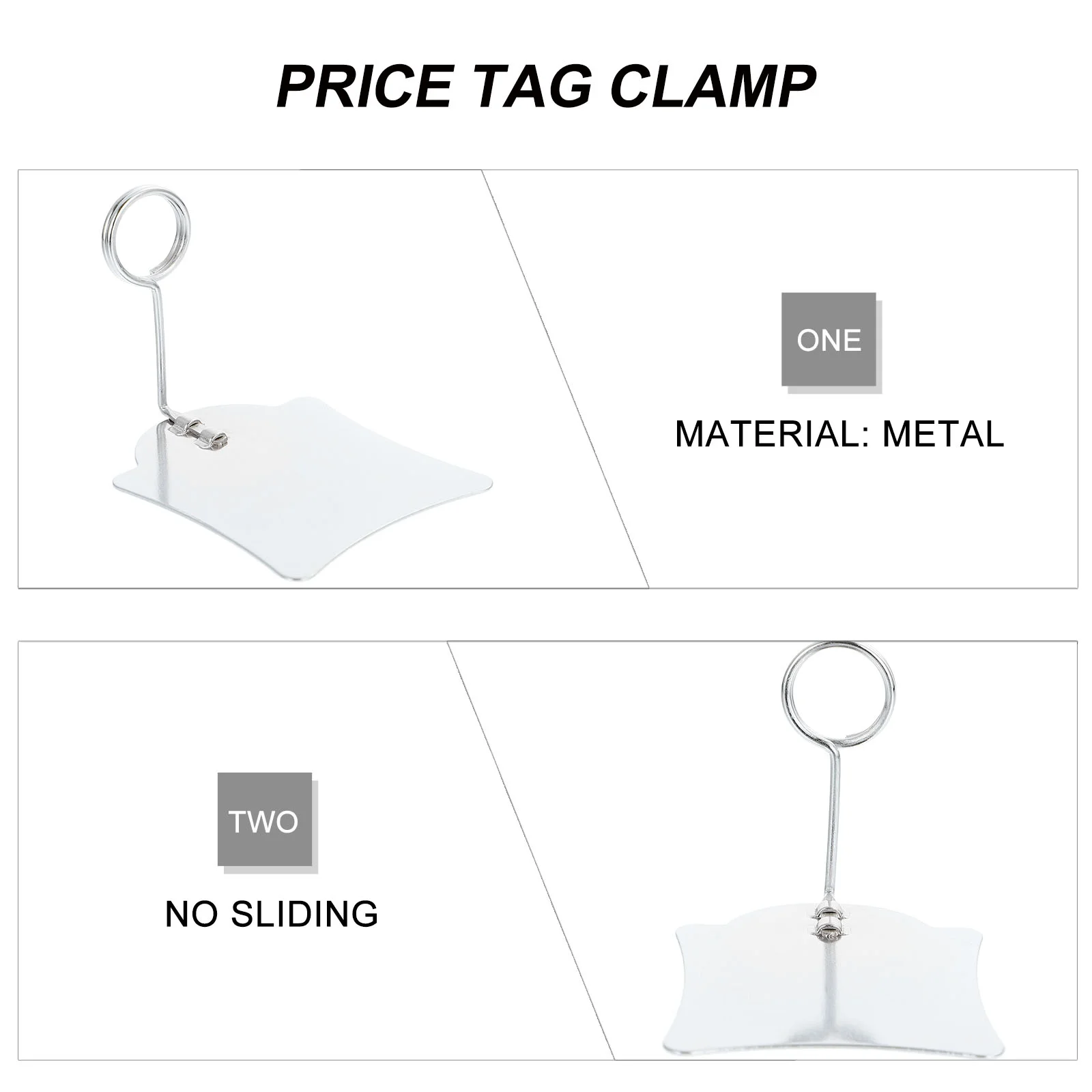 5 Pcs Price Tag Clip Display Rack Supermarket Clips Wire Label Advertising Metal Holder Food Sign Beard Clamp