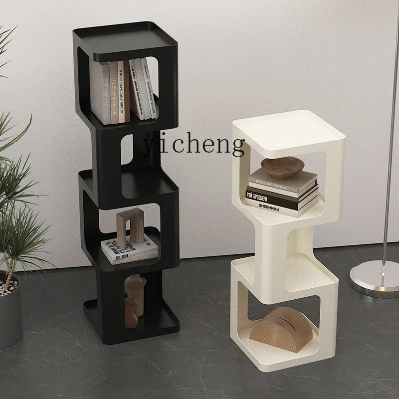 H22- wrought iron wall small bookshelf against the wall corner narrow cinet corner vertical cinet living room floor shelf