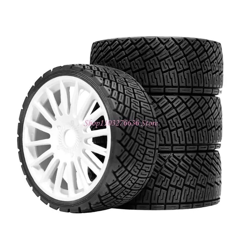

R6FD Set of 4 Remote Control Wheel Tires for Crawlers Car Model Rubber Wheel Tires for Remote Control Accessories