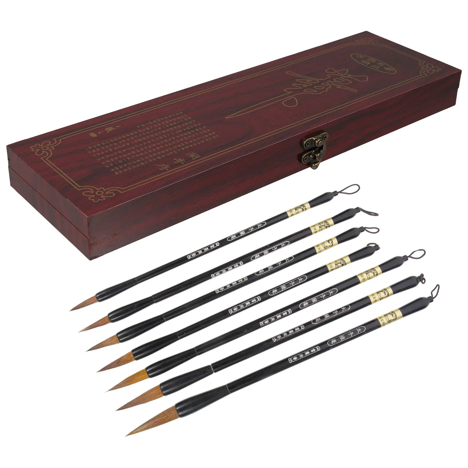 Ensemble de pinceaux de calligraphie en poils de loup, outil de dessin traditionnel chinois, écriture lisse et Durable, peinture aquarelle multifonction, 1 ensemble