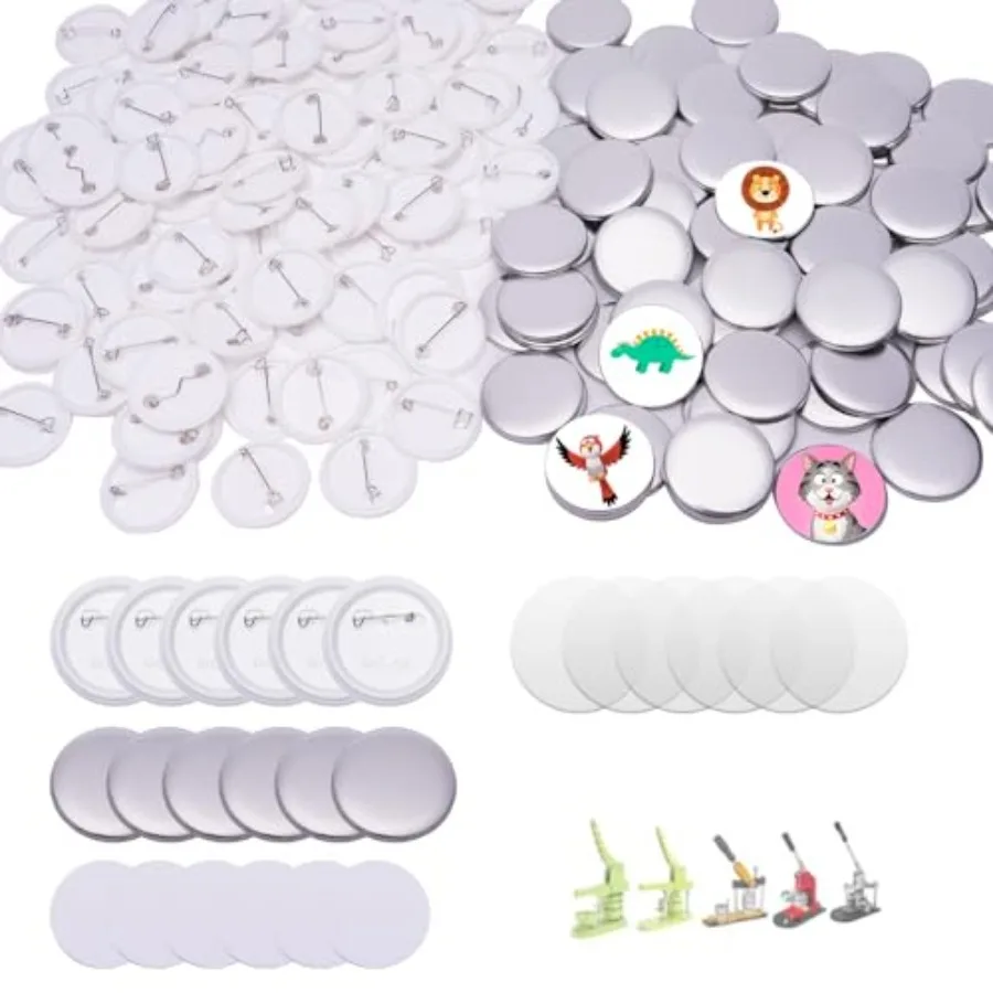 

200 комплектов, 32 мм, 1,25 дюйма, детали для кнопок, детали для изготовления пуговиц, 32 мм, круглый значок, пустые кнопки, прозрачность