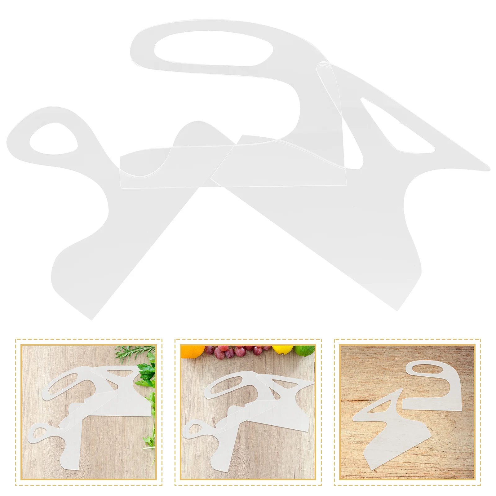 3 Pcs Cutting Board Mold Handle Design Clear Template Tracing Stencils Delicatessen Shape for Acrylic Charcuterie Material