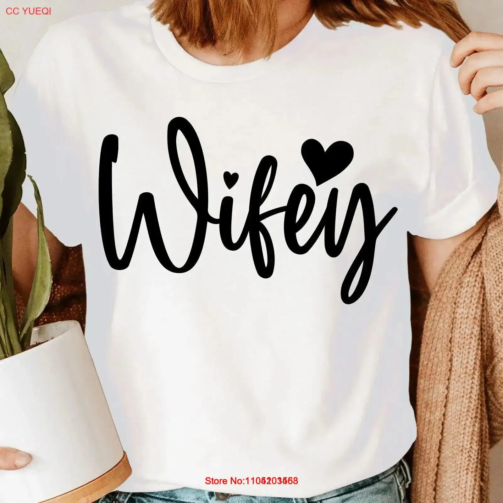 Wifey Wife Marriage Bride To Be Wedding Novelty Womens T Shirt Top DNE vintage Washed Breathable Stylish Unisex