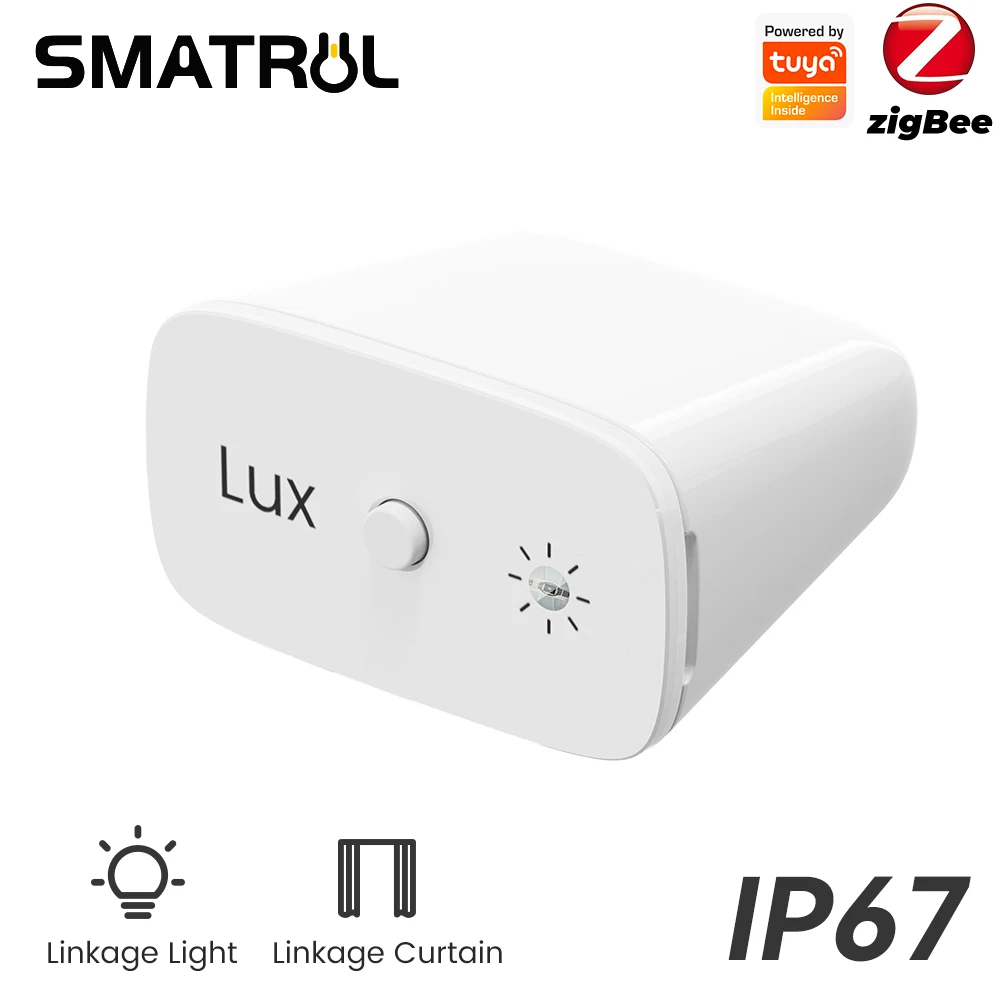 Tuya Zigbee Smart Waterproof Light Sensor IP67 Outdoor Lux Detector for Smart Curtain Lighting Automation Smart Home