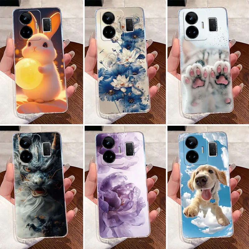 Carcasa para Realme GT Neo 5 funda Realme GT3 lindo dragón fresco niños niñas funda transparente de silicona TPU para Realme GT Neo5 SE