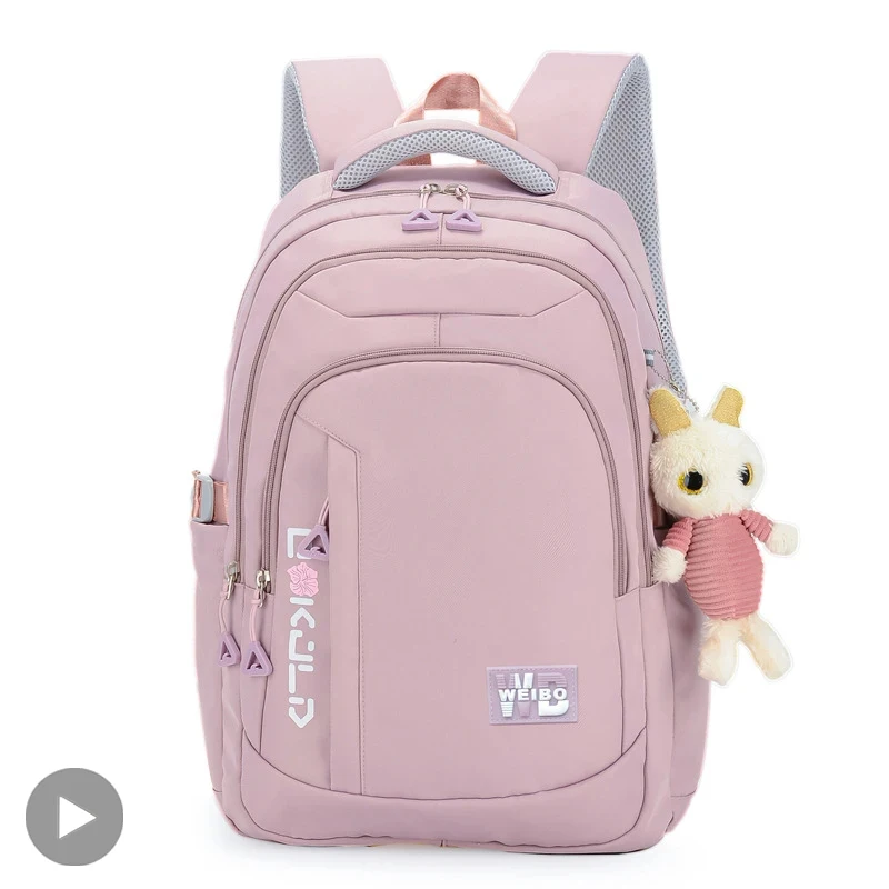 Teenager Rucksack Schultasche Rucksack für Mädchen Kinder Kind weiblich Frauen Klasse Schultasche Rucksack primär hoch rosa Buch Kinder