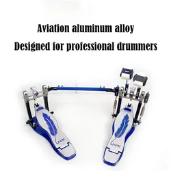 Double Drum Pedal Professional Percussion Instruments Accessories Pad Drum Practice Double Bass Drums Pedal Aluminium Alloy