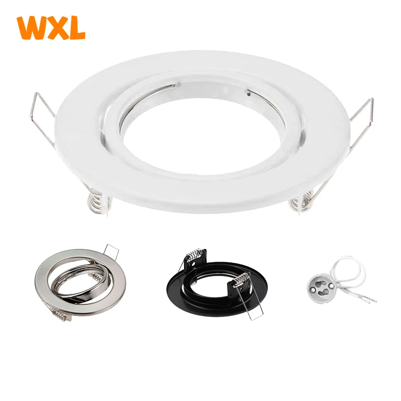 White/Black LED Spotlights Frame Adjustable Downlight led HoldersCutout 70mm for MR16 GU10 Bulb Holder Recessed LED Spot light