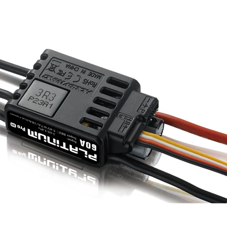 Hobbywing Platinum Pro V4 Brushless ESC 60A ตัวควบคุมความเร็วแบบอิเล็กทรอนิกส์สำหรับแบตเตอรี่ลิโพ 3-6S พร้อม BEC สำหรับโดรน RC เครื่องบิน FPV