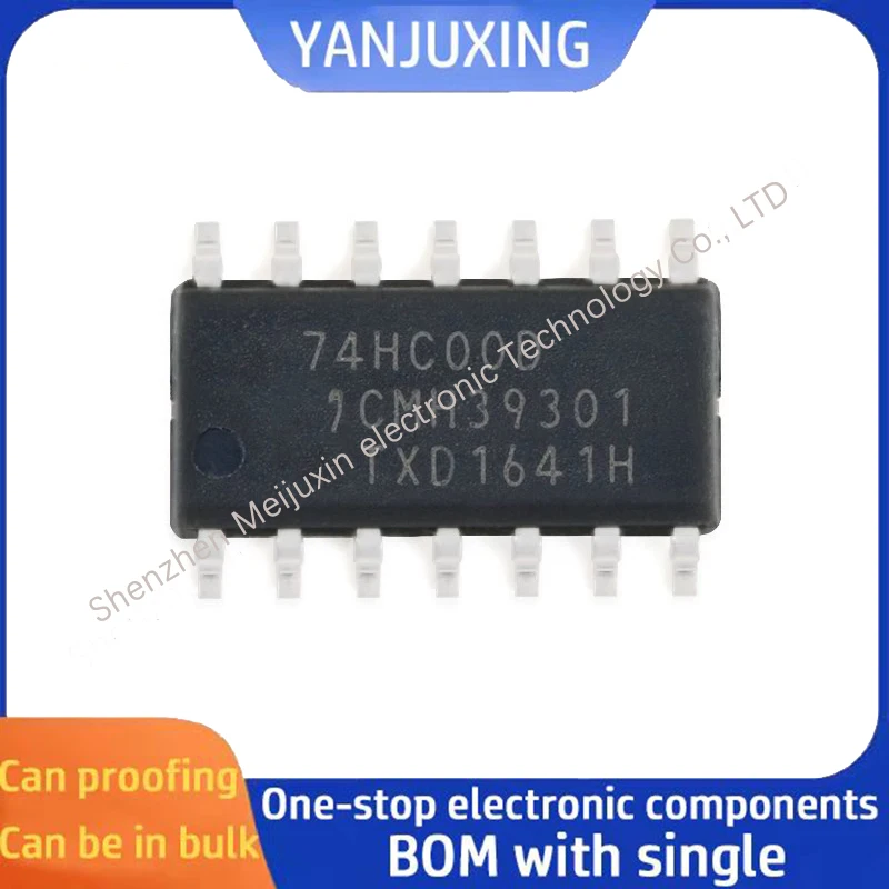 10pcs/lot 74HC00D 74HC00 SOP-14 Four-way 2-input logic chip with non-gate patch