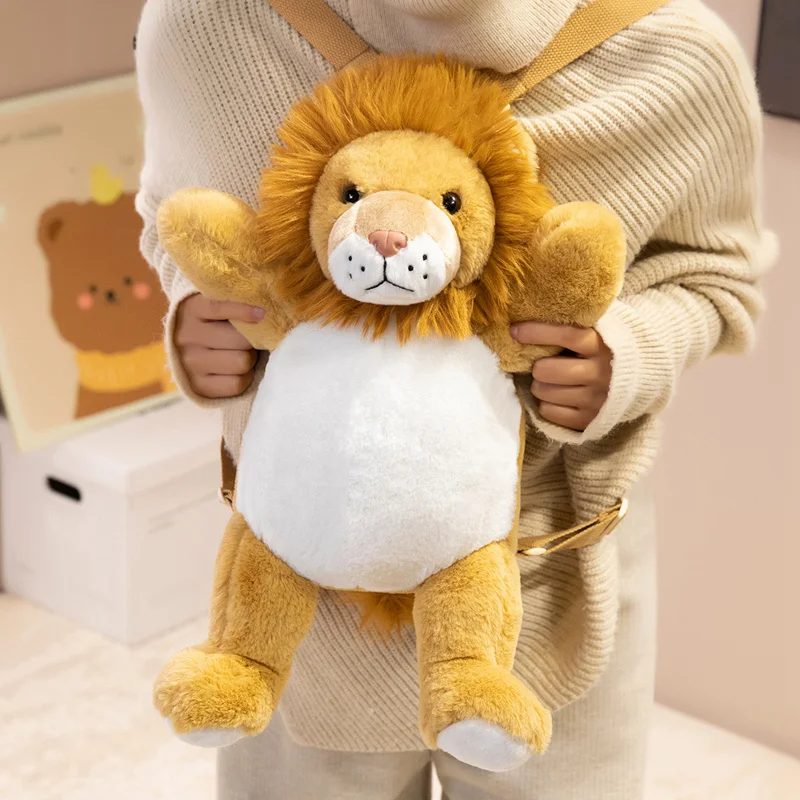 Plecak ze zwierzętami z dżungli Lew Leniwiec Słoń Jeleń Lalka Pluszowa Urocza Wypchana Zwierzęca Torba na Ramię Duża Torba Crossbody Zabawka