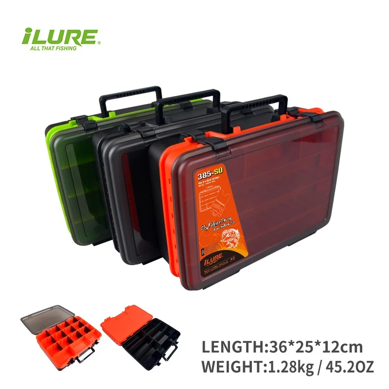 

ILURE Large Thickening Fishing Tackle Box Multifunction Organizer Lure Tool Case Double Layer Hooks Storage Squid Jigs Boxes