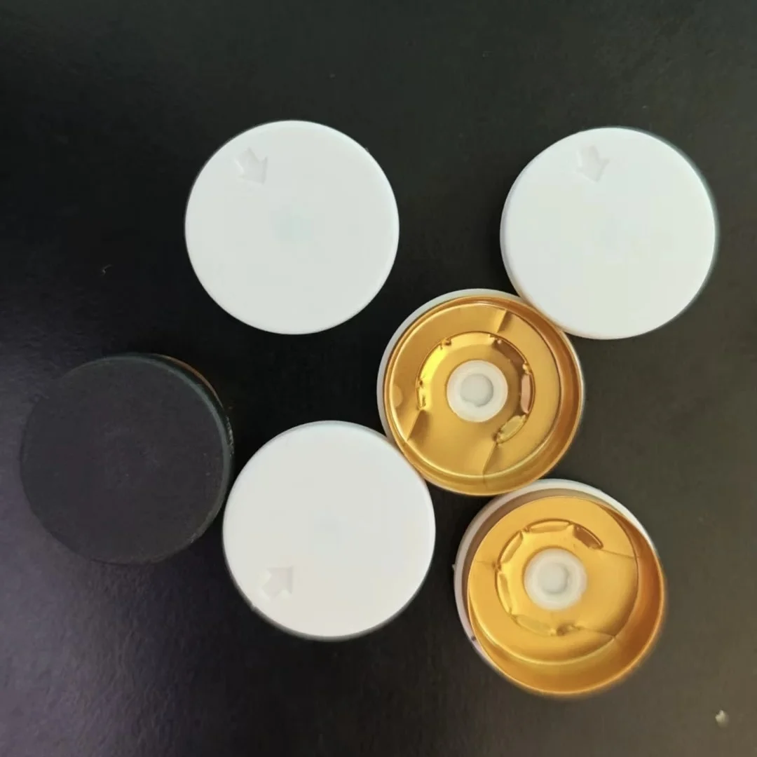 

13mm 20mm Aluminium Plastic Cap 10000pcs Black White Plastic Caps Sealing Tear off Cap Aluminium tops for crimp glass vial