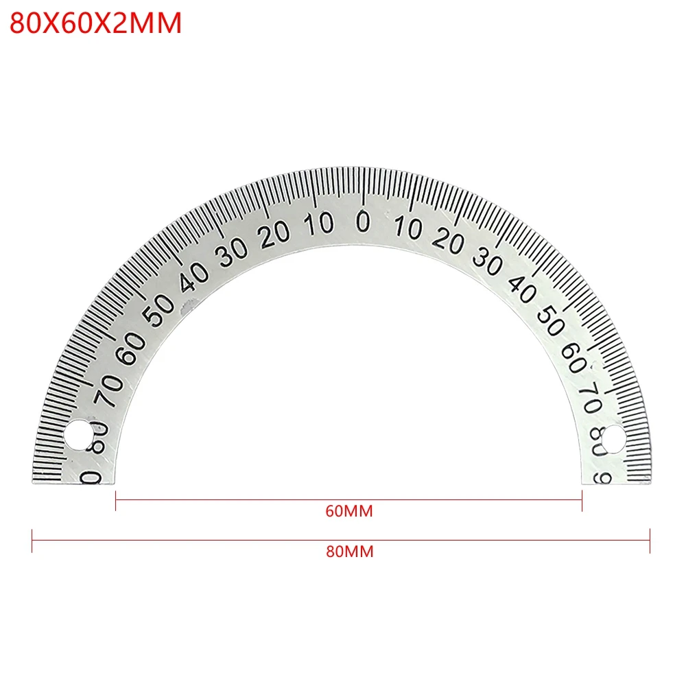 1 pezzo 60MM 80MM 120M 240MM quadrante a semicerchio scala di identificazione quadrante grado graduato goniometro 180 gradi per macchina utensile