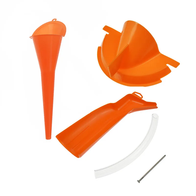 Kit de funil de plástico de 3 peças para motocicleta, multifuncional com tubo de desvio de óleo residual e filtro de óleo, peças de manutenção práticas