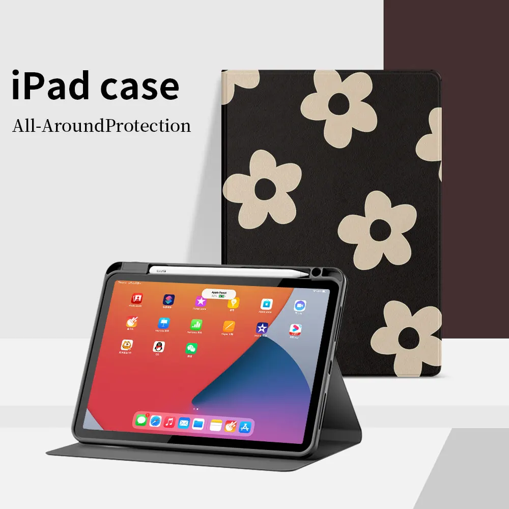 

Ipad case Pro 11 simple flower pattern Air 5 4th 6th 10.9 For Funda ipad 9th Generation Mini 6 2024 10.2 9.7 8.3in 2018Cover