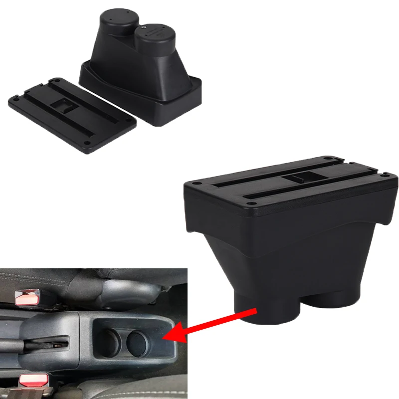 For Peugeot 208 2012~2018 Armrest Box Retrofit parts Interior details Storage box with USB and cup holder Car accessories