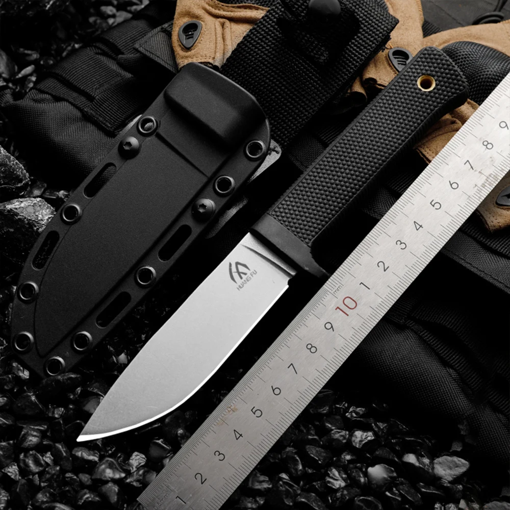 

HUANGFU CPM-3V Steel Outdoor Knife Fixed Blade Hiking Hunting Knife Survival Rescue Knife Self Defense Knife Gift for Men